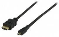 High Speed HDMI Kabel mit Ethernet HDMI Stecker - HDMI Mikrostecker 1 m schwarz