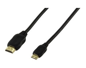 High Speed HDMI Kabel mit Ethernet HDMI Stecker - HDMI Ministecker 1,00 m schwarz
