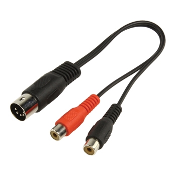 Audio / Video Kabel 5pol. DIN Stecker - 2x Cinch Kupplung 0,20 m