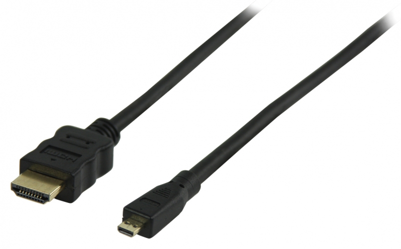 High Speed HDMI Kabel mit Ethernet HDMI Stecker - HDMI Mikrostecker 2 m schwarz