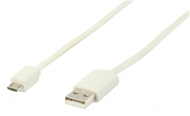 USB-Kabel A - Micro B 1m weiß
