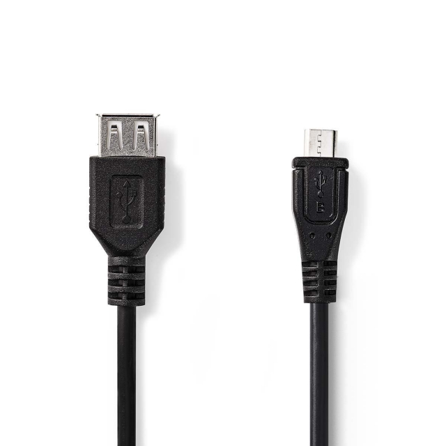 USB-Kabel A-Buchse - Micro B 0,2 m